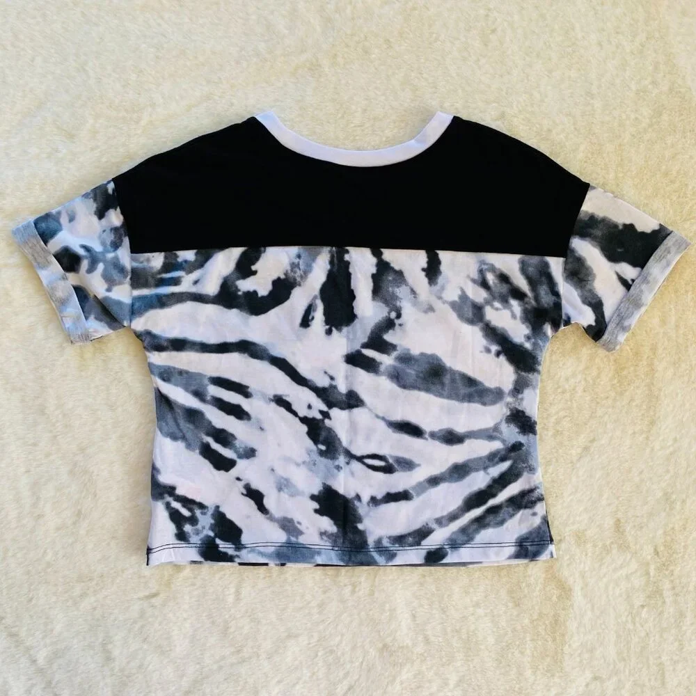 Justice Gray Joggers and Crop Tie-Dye T-Shirt clothing bundle girl’s size 10